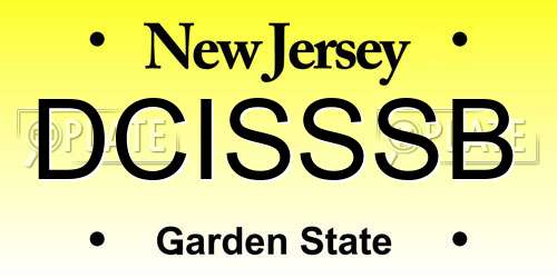 DCISSSB New Jersey License Plate