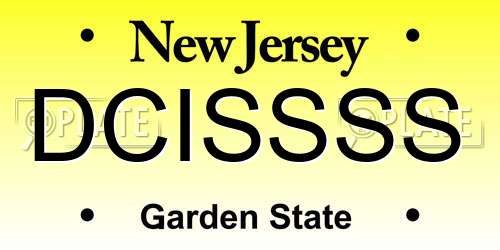 DCISSSS New Jersey License Plate
