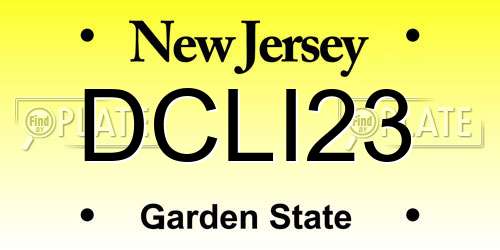 DCLI23 New Jersey License Plate