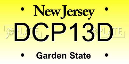 DCP13D New Jersey License Plate