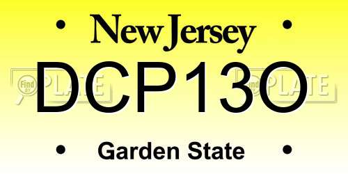 DCP13O New Jersey License Plate