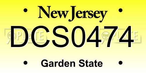 DCS0474 New Jersey License Plate