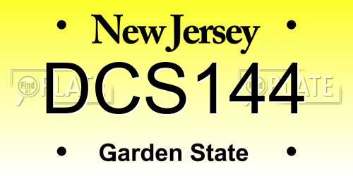 DCS144 New Jersey License Plate