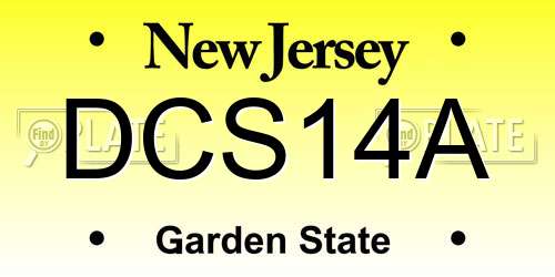 DCS14A New Jersey License Plate