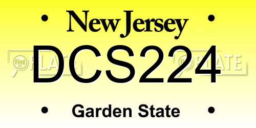 DCS224 New Jersey License Plate