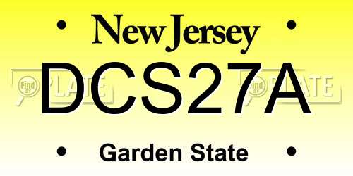 DCS27A New Jersey License Plate