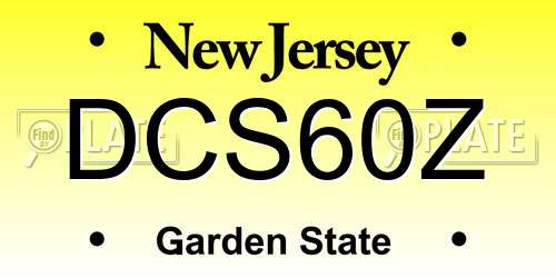 DCS60Z New Jersey License Plate