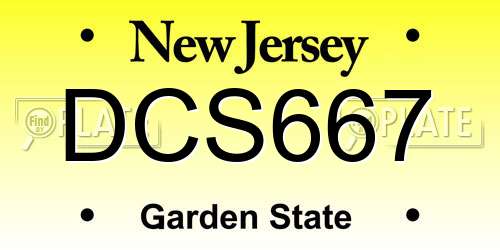 DCS667 New Jersey License Plate