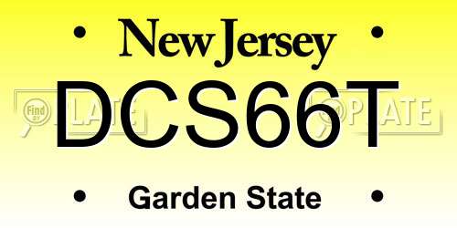 DCS66T New Jersey License Plate