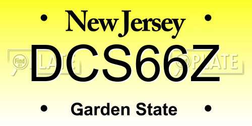 DCS66Z New Jersey License Plate
