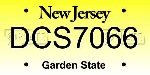 DCS7066 New Jersey License Plate