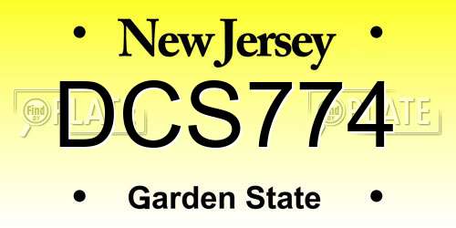 DCS774 New Jersey License Plate