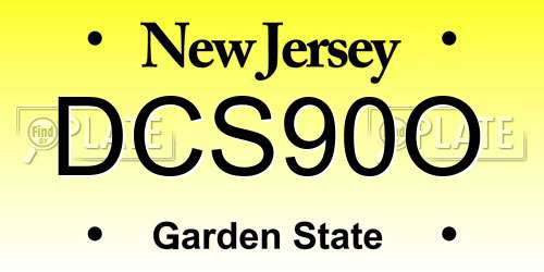 DCS90O New Jersey License Plate