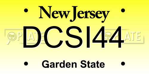 DCSI44 New Jersey License Plate