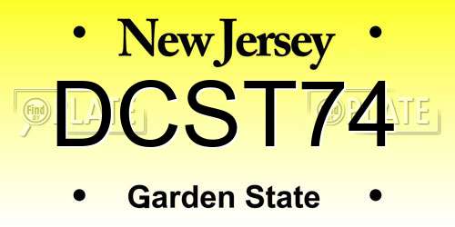 DCST74 New Jersey License Plate