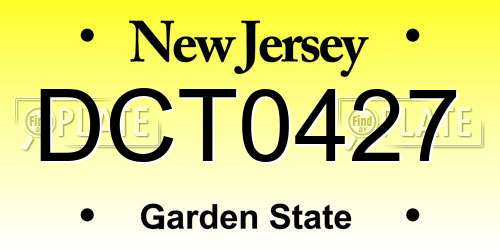 DCT0427 New Jersey License Plate