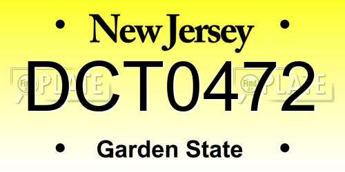 DCT0472 New Jersey License Plate