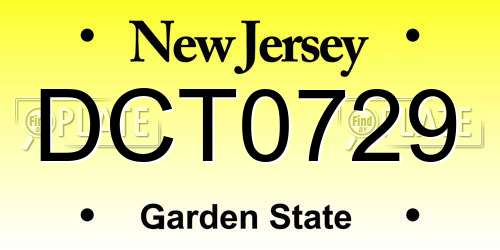 DCT0729 New Jersey License Plate