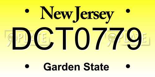 DCT0779 New Jersey License Plate