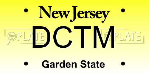 DCTM New Jersey License Plate