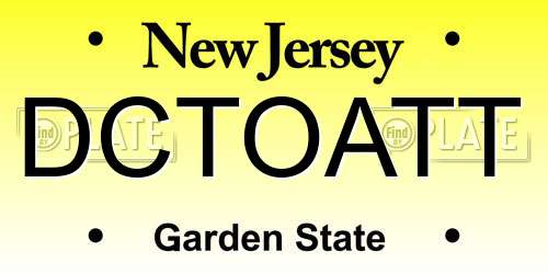 DCTOATT New Jersey License Plate