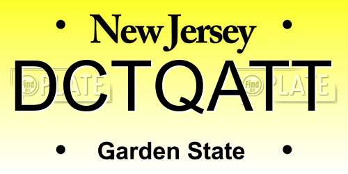 DCTQATT New Jersey License Plate