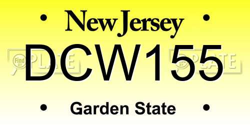 DCW155 New Jersey License Plate