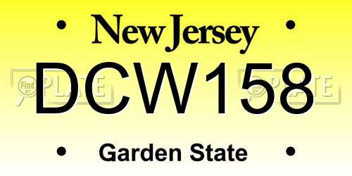DCW158 New Jersey License Plate