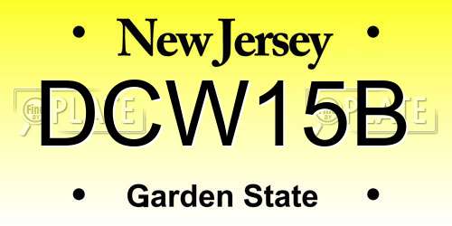 DCW15B New Jersey License Plate