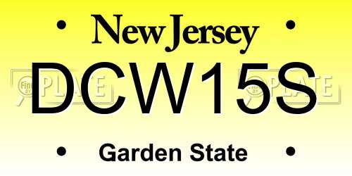DCW15S New Jersey License Plate