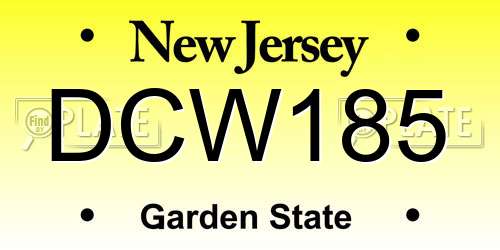 DCW185 New Jersey License Plate