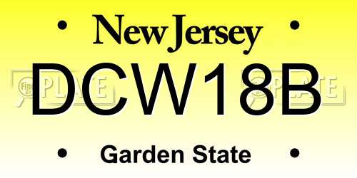 DCW18B New Jersey License Plate