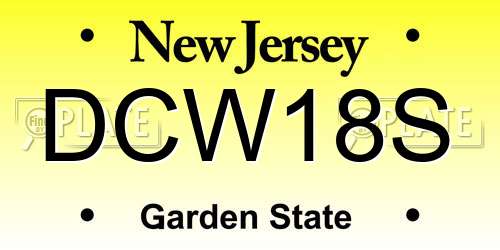 DCW18S New Jersey License Plate