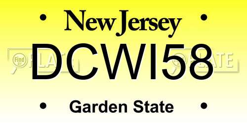 DCWI58 New Jersey License Plate