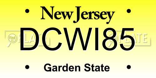 DCWI85 New Jersey License Plate