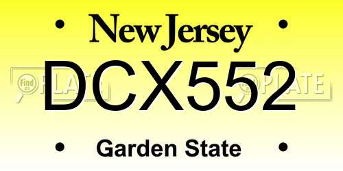 DCX552 New Jersey License Plate
