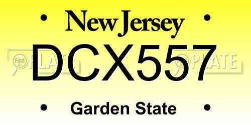 DCX557 New Jersey License Plate