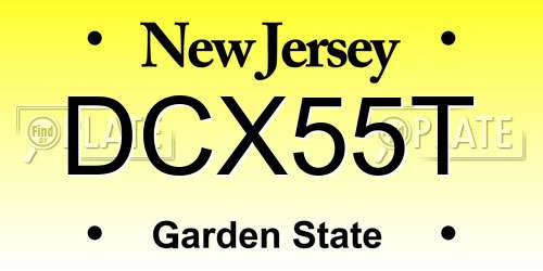 DCX55T New Jersey License Plate