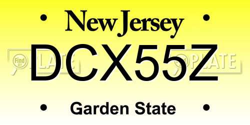 DCX55Z New Jersey License Plate