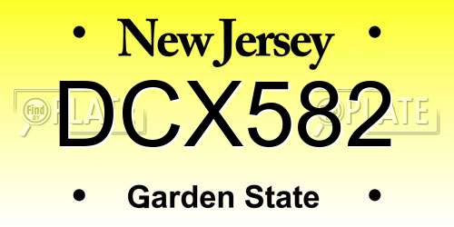 DCX582 New Jersey License Plate