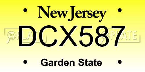 DCX587 New Jersey License Plate
