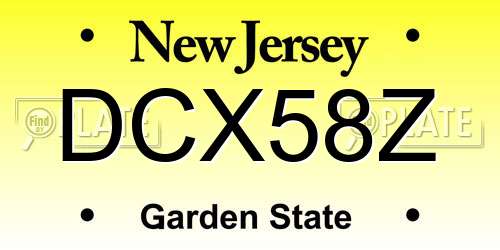 DCX58Z New Jersey License Plate