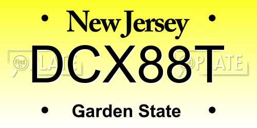 DCX88T New Jersey License Plate