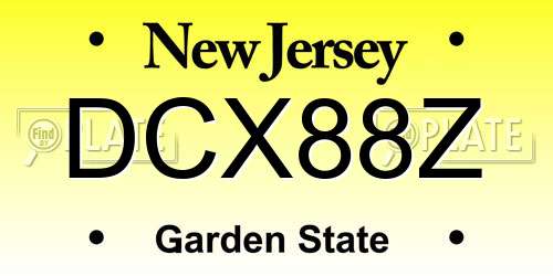 DCX88Z New Jersey License Plate