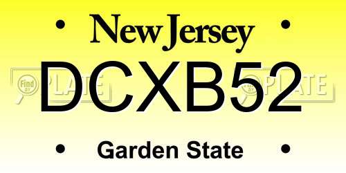 DCXB52 New Jersey License Plate