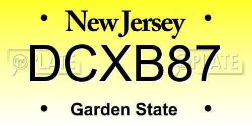 DCXB87 New Jersey License Plate