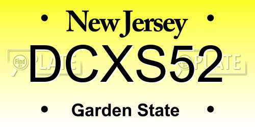DCXS52 New Jersey License Plate