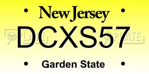 DCXS57 New Jersey License Plate