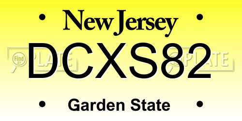 DCXS82 New Jersey License Plate