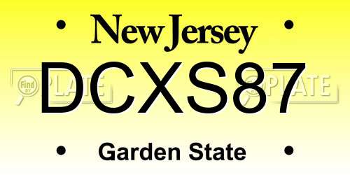 DCXS87 New Jersey License Plate